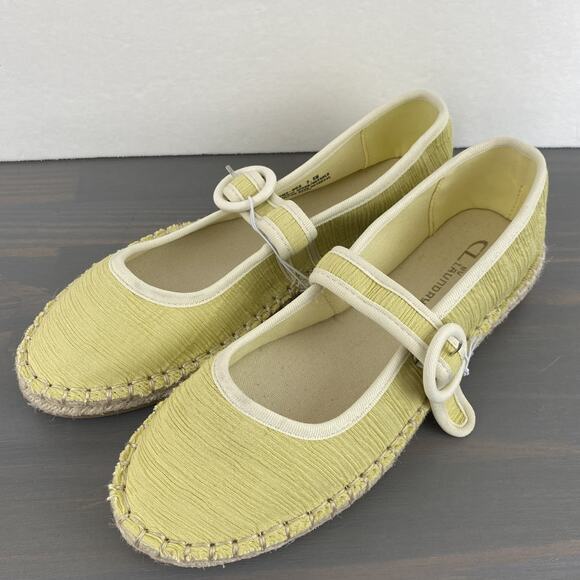 CL by Laundry Espadrille Mary Jane Ballet Flats Women 7.5M 8.5M Yellow Beach NEW - Picture 2 of 9